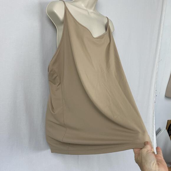Susan Graver Liquid Knit Tank Top Womens 3X Smoothing Essentials Neutral Tan - Picture 3 of 10